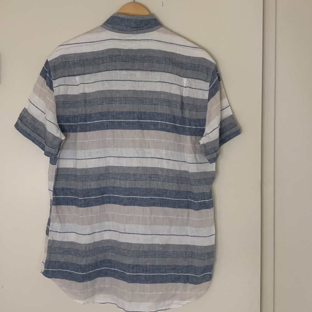 Rails Carson Natural Navy Stripe Button Up Shirt … - image 6